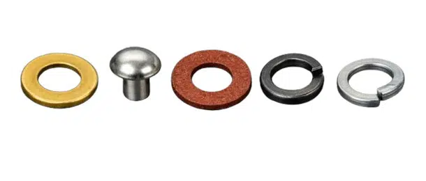 Assorted washers - brass, SS, fibre and spring washers